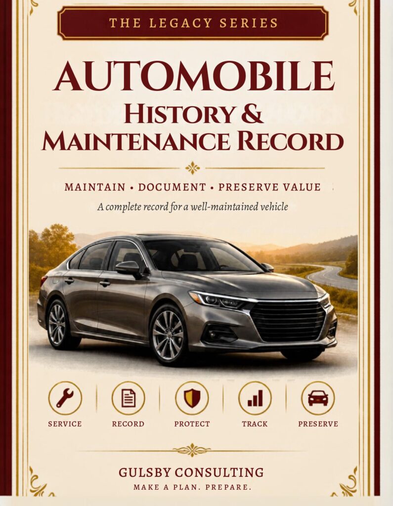 Legacy Series Automobile History & Maintenance Record