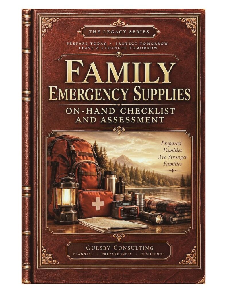Family Emergency Supplies Checklist & Assessment | The Legacy Series Preparedness Workbook (Printable PDF)
